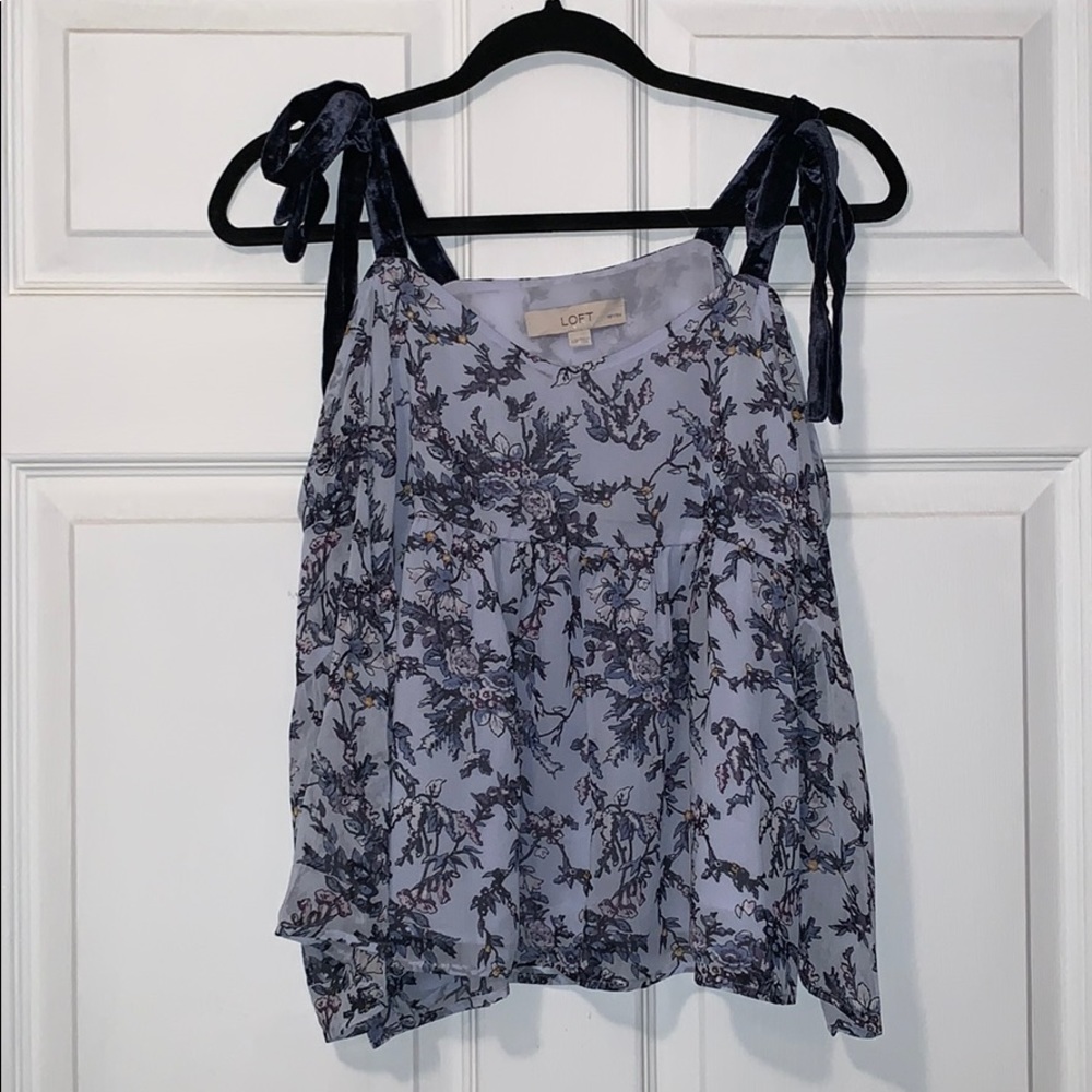 Ice Blue Floral Blouse